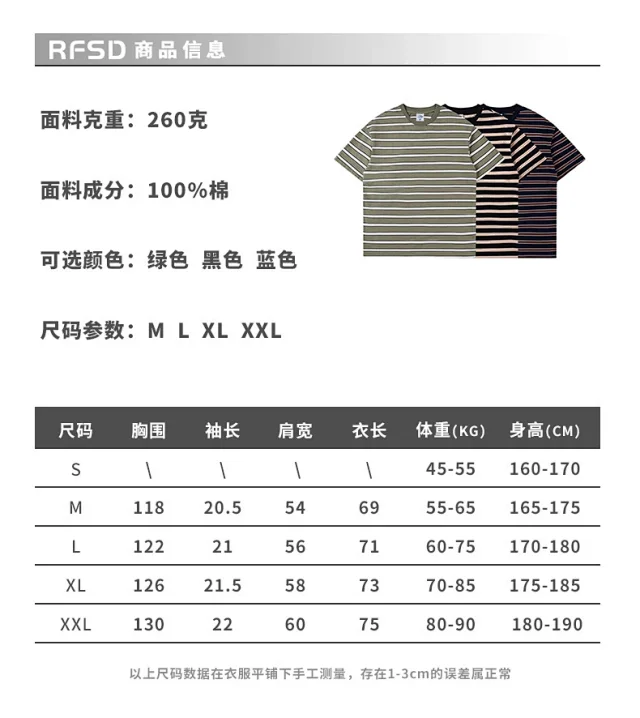 RFSD Men's 260G Vintage Wash Stripe Tee Detail