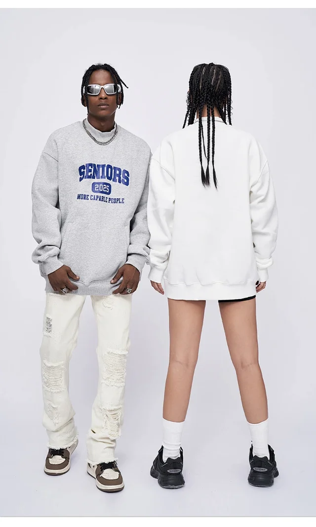 RFSD Men's | 380g Heavyweight Printed Turtleneck/Round Neck Sweatshirt Detail