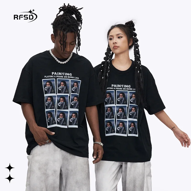 RFSD Men's 2025 Summer American Cotton Portrait Print T-shirt