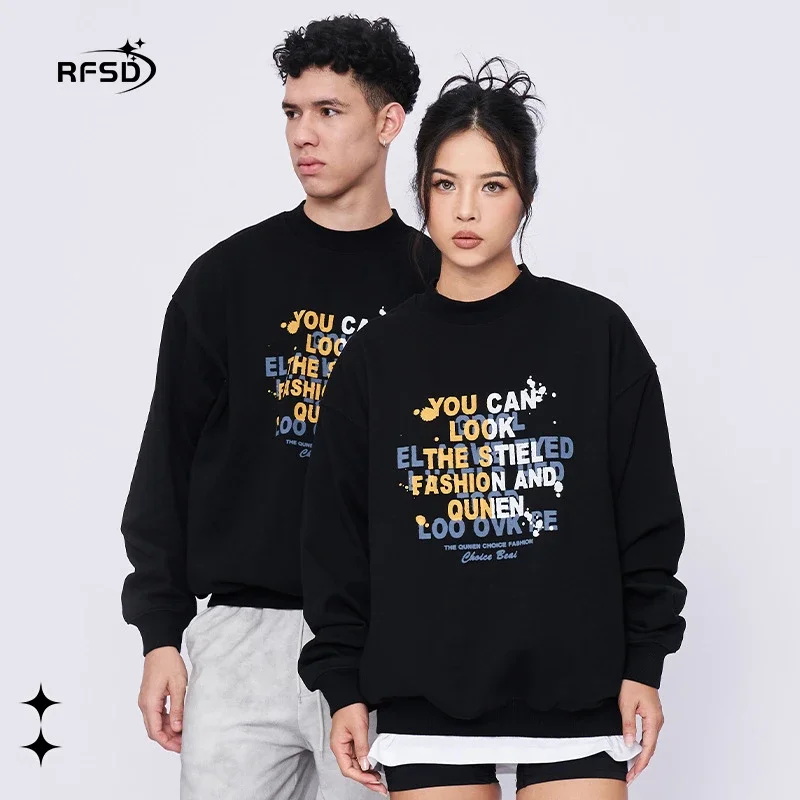 RFSD Men's | 2025 Fall/Winter Heavyweight American Streetwear Print Crewneck Sweatshirt