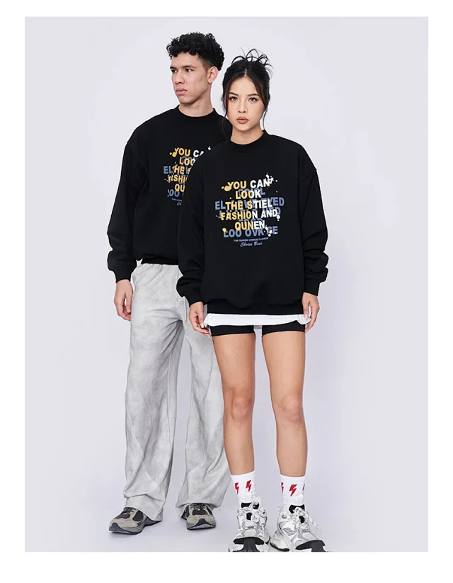 RFSD Men's | 2025 Fall/Winter Heavyweight American Streetwear Print Crewneck Sweatshirt Detail