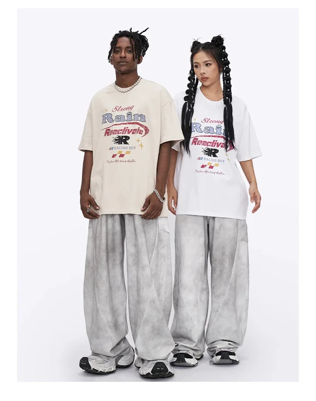 RFSD Men's | Hand-drawn Letter Print T - Shirt 2025 SS New Trendy Street Loose Versatile Short - sleeve Detail
