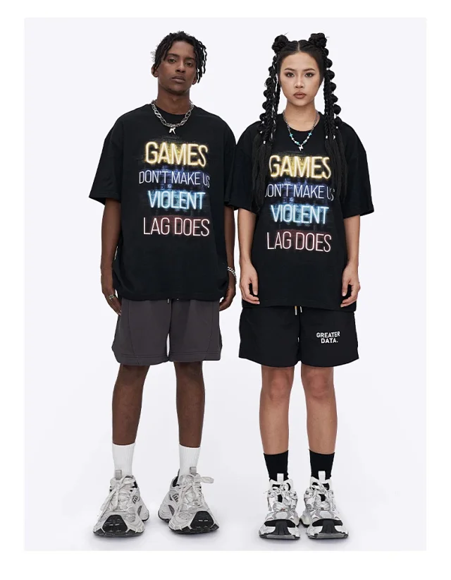 RFSD Men's | Digital Direct Injection Print T-shirt 2025 SS New Heavy Print American Retro Short-sleeve Men Detail