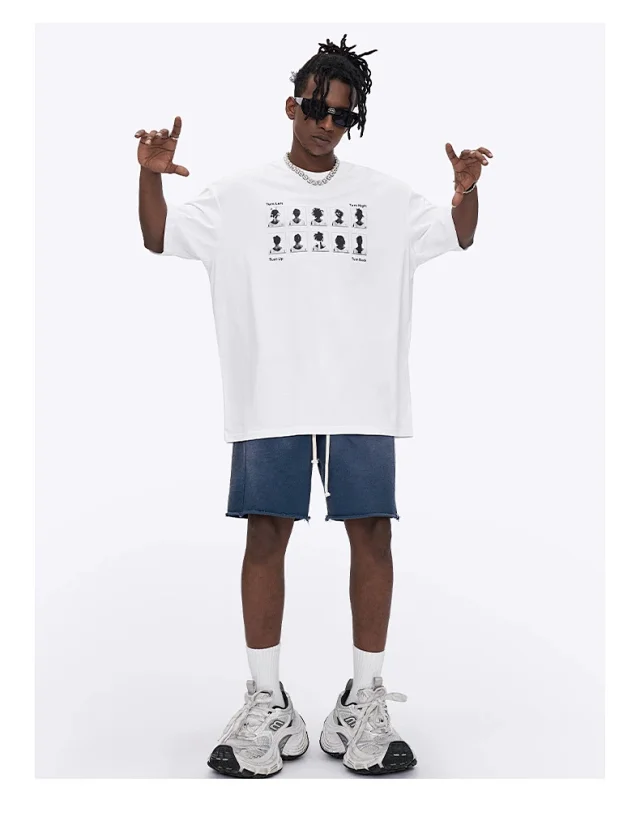 RFSD Men's 2025 Summer T-shirt (230g Cotton, Fun Head Print) Detail