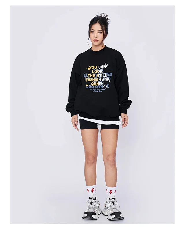 RFSD Men's | 2025 Fall/Winter Heavyweight American Streetwear Print Crewneck Sweatshirt Detail