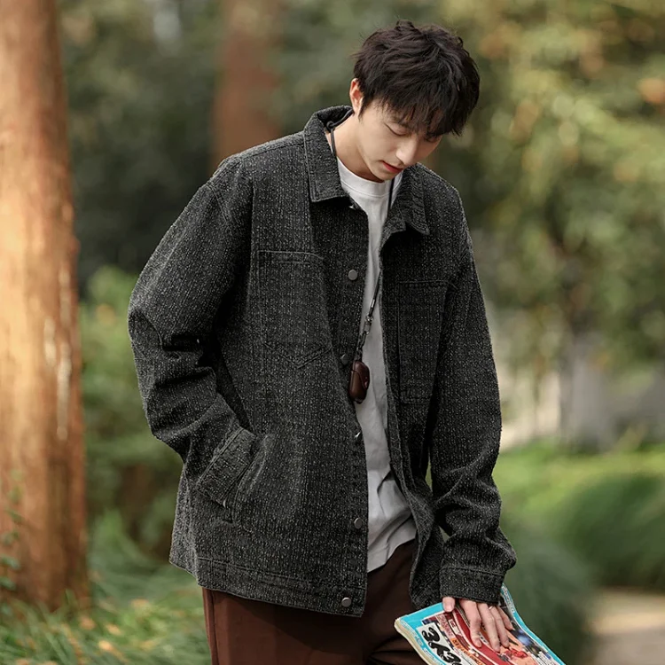 Autumn Spring Hong Kong Style Retro Work Jacket