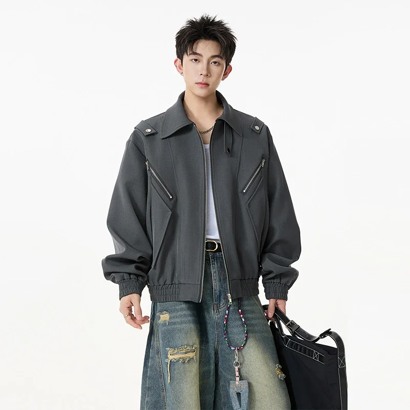 Men's Retro Flight Jacket with Zip Design