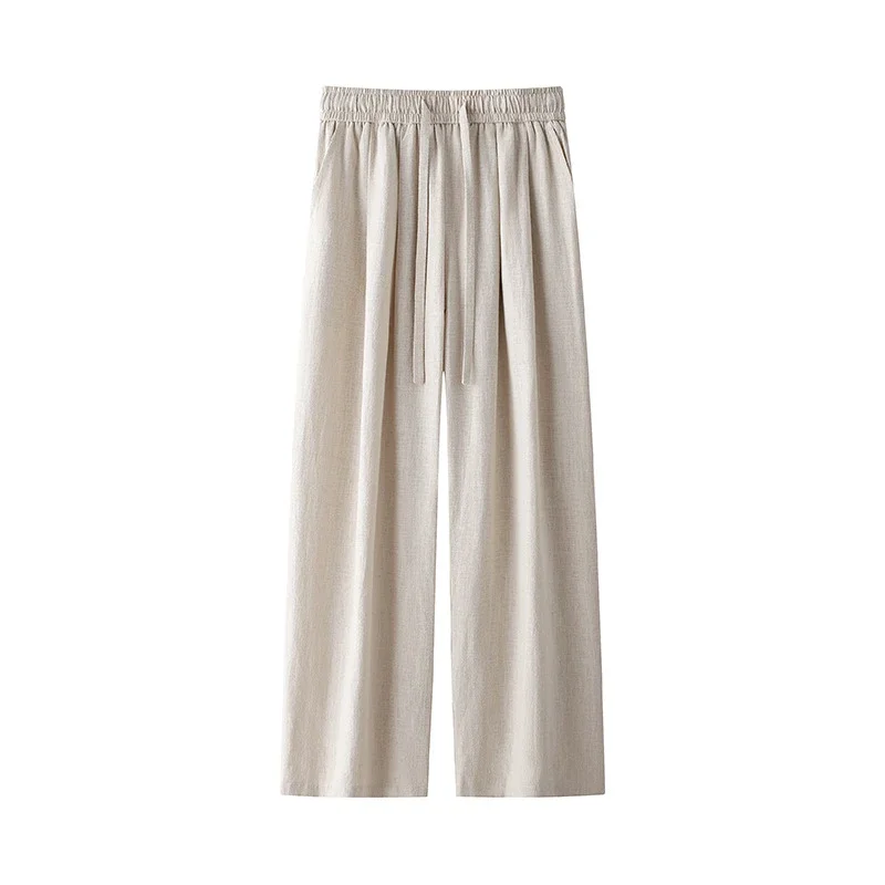 Men's Linen Retro Wide - leg Pants