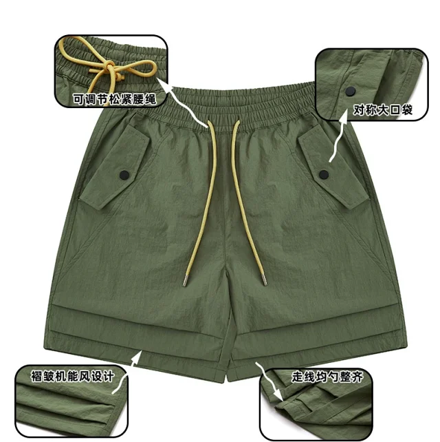 RFSD Men's | 2025 Spring-Summer Pleated Pocket Cargo Shorts Detail