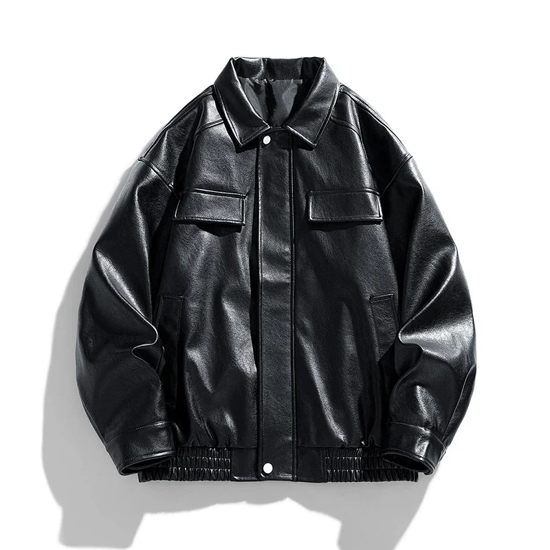 2025 Fall Streetstyle Leather Biker Jacket