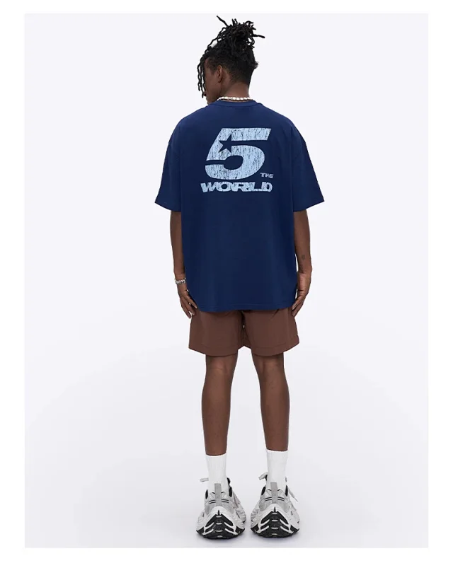 RFSD Men's | Digital Crack Print T - Shirt 2025 SS New Street Men's Casual Short - Sleeve Detail