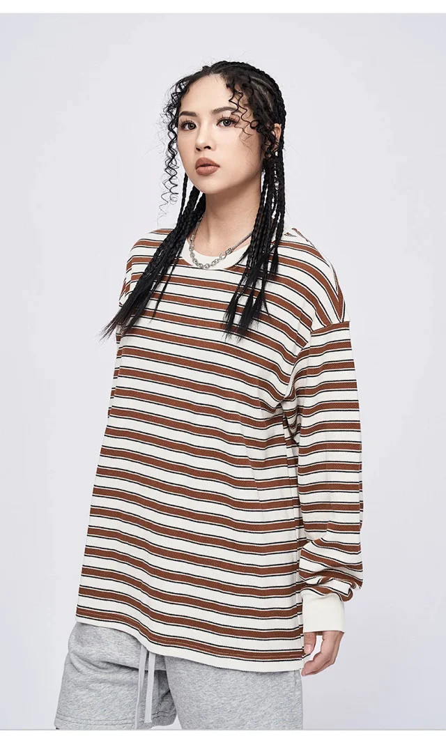 RFSD Unisex Fall 2025 Contrast-Stripe Loose Crew-Neck T-Shirt Detail