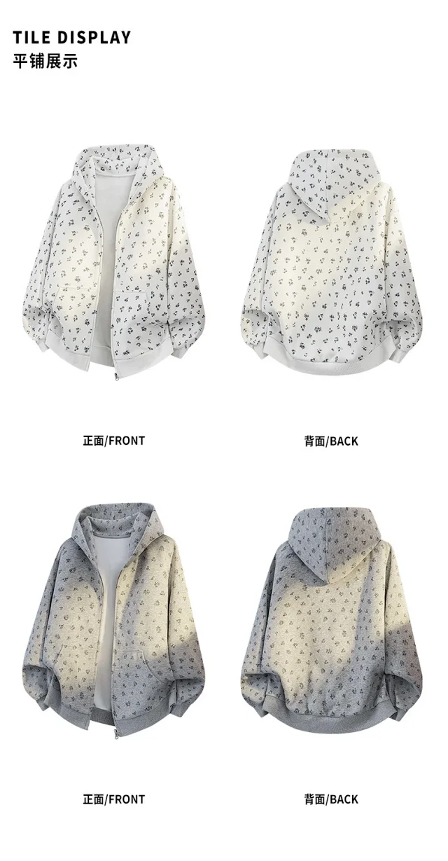 Aobinka Floral Hoodie Unisex Detail
