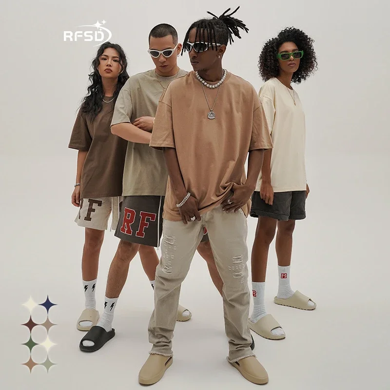 RFSD Men's | 2025 Summer Earth Tone 230G Loose Short-sleeve Heavyweight T-shirt (Big Brand Dupe)