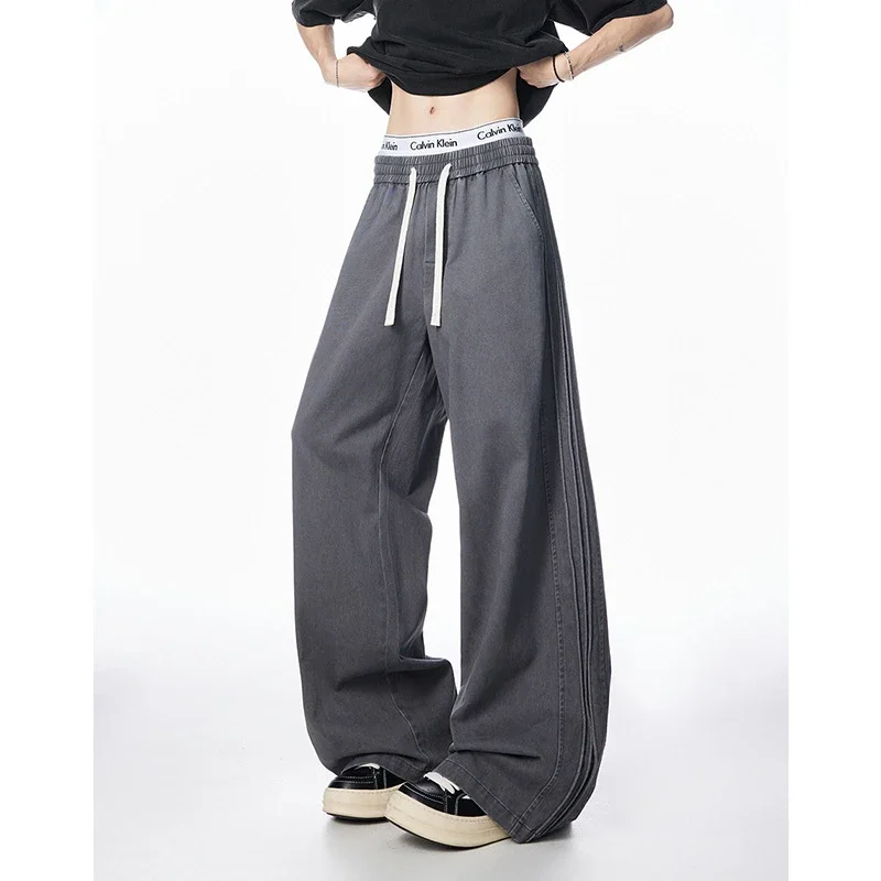 Men's 2025 New American High Street Straight Washed Joggers