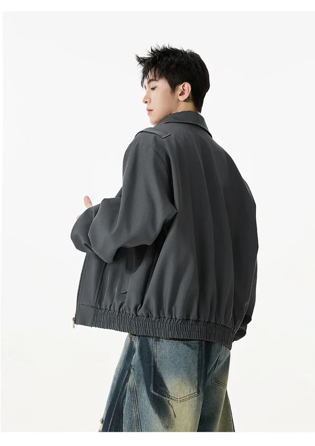 Men's Retro Flight Jacket with Zip Design Detail