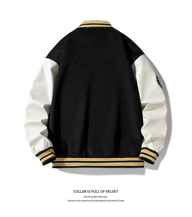 Vintage Letterman Bomber Jacket for Men Detail