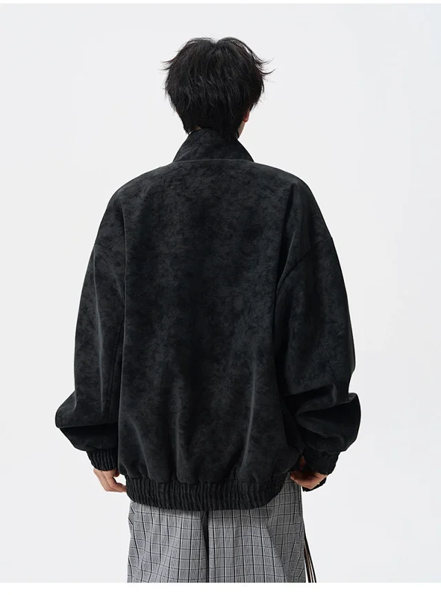 Men's Leather Jacket with YKK Zipper Detail