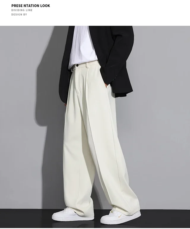 Men's Ice Silk Summer Loose Straight Pants Detail