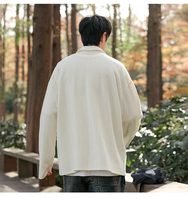 Japanese POLO Shirt New Lazy Style V-Neck Sweatshirt Detail