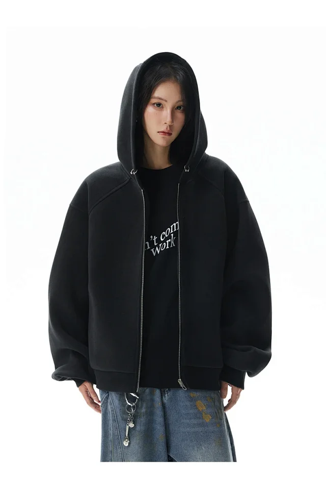 Heavyweight Loose Hoodie for Couples Detail