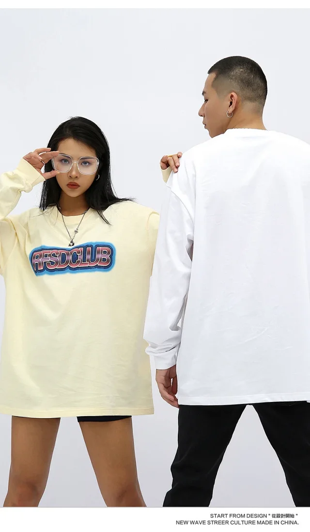 RFSD Unisex Loose Hip-Hop Long Sleeve T-shirt Detail