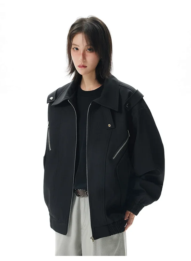 Men's Retro Flight Jacket with Zip Design Detail