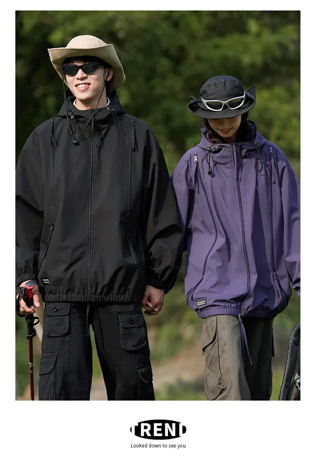 Spring/Autumn New Jackets Unisex Hooded Outerwear Detail