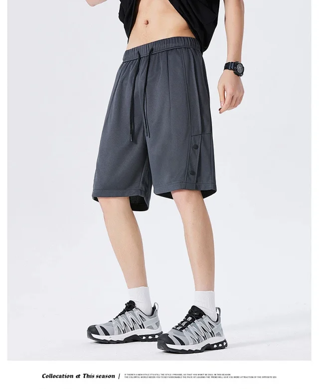 American Trendy Brand Snap Button Shorts for Men - Summer 2025 New Detail