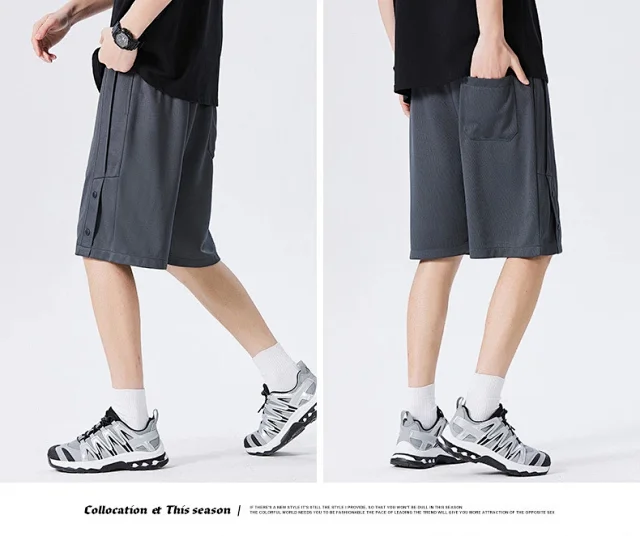 American Trendy Brand Snap Button Shorts for Men - Summer 2025 New Detail