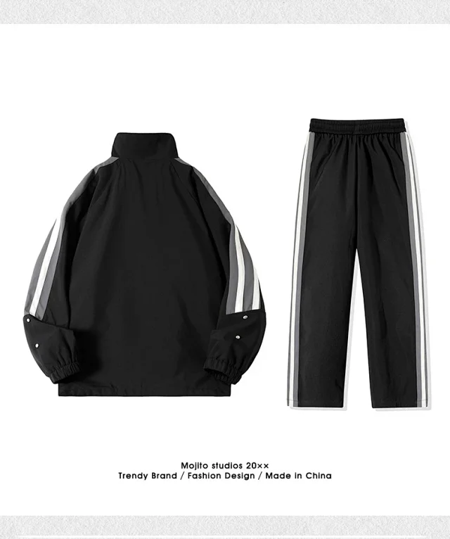 Men's Trendy Collar Jacket & Pants Set Detail