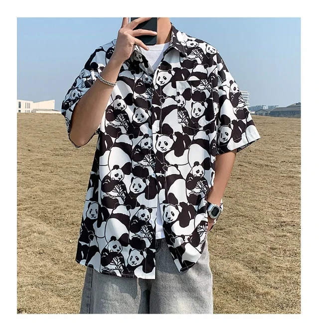 Trendy Floral Shirt (Unisex, Summer, Loose, Ice Silk, Couple, Unique Design) Detail