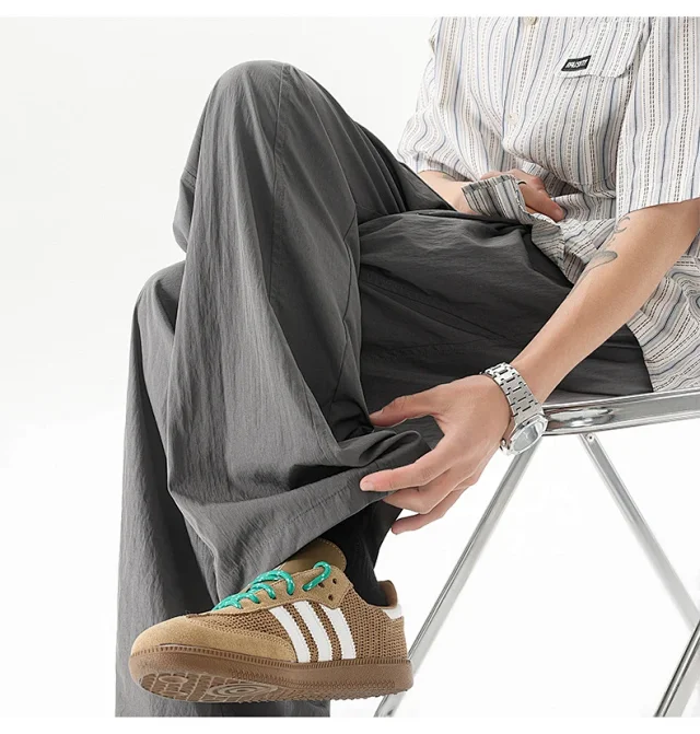 Trendy Men's Summer Ice Silk Pants Detail