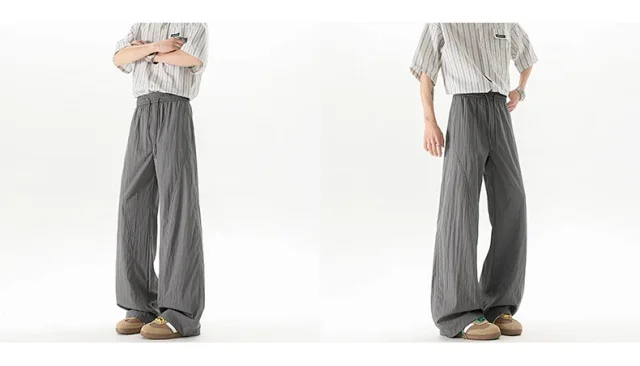 Trendy Men's Summer Ice Silk Pants Detail