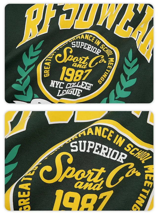 RFSD Men's | 2025 F/W New US Embossed Print Fleece Crewneck Sweatshirt Detail