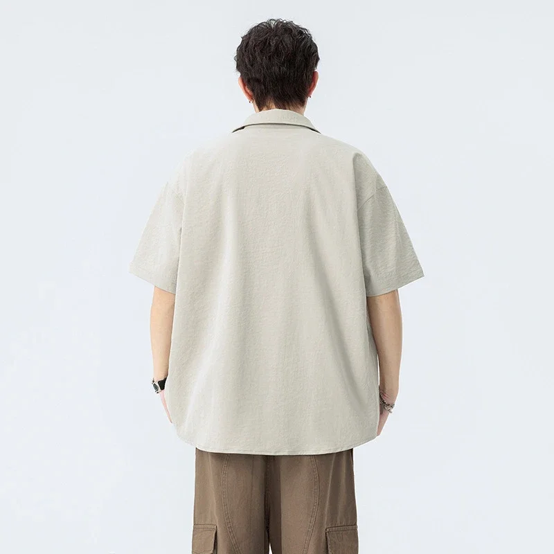 Summer Men's Short Sleeve Shirt: Trendy & Retro