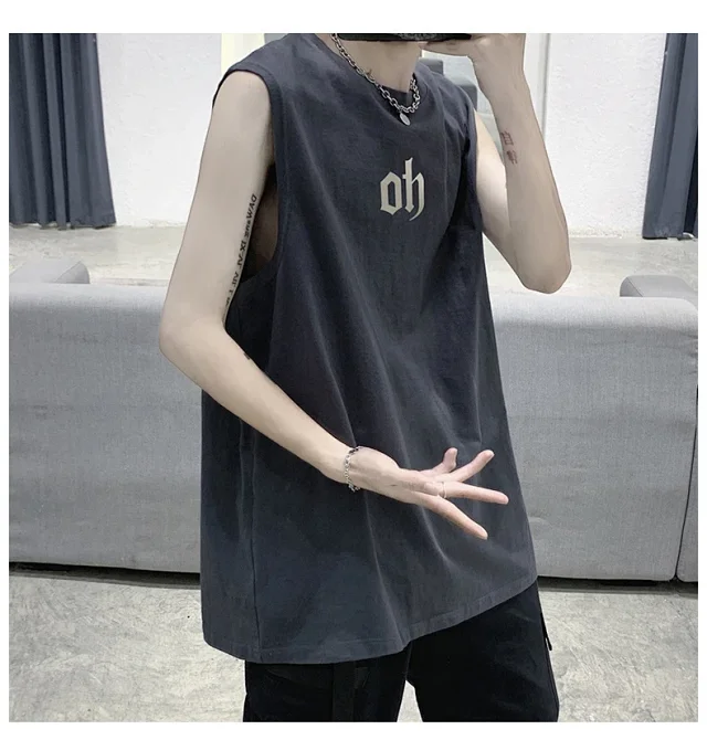 Men's Cotton Sleeveless Gym Tank Top Detail