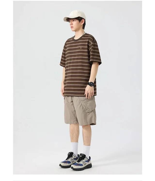 2025 Men's Striped Color - Blocked Tee Detail