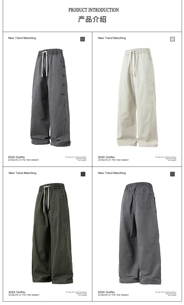 Men's BF Loose Wide-Leg Pants Detail