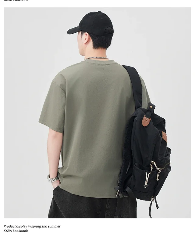 Japanese Workwear Men's T - Shirt 2025 Summer Detail