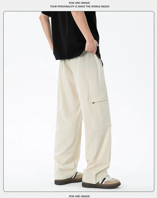 Unisex 2025 Summer Thin Loose Straight Cargo Pants Detail