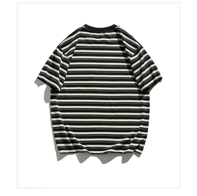 2025 Men's Striped Color - Blocked Tee Detail