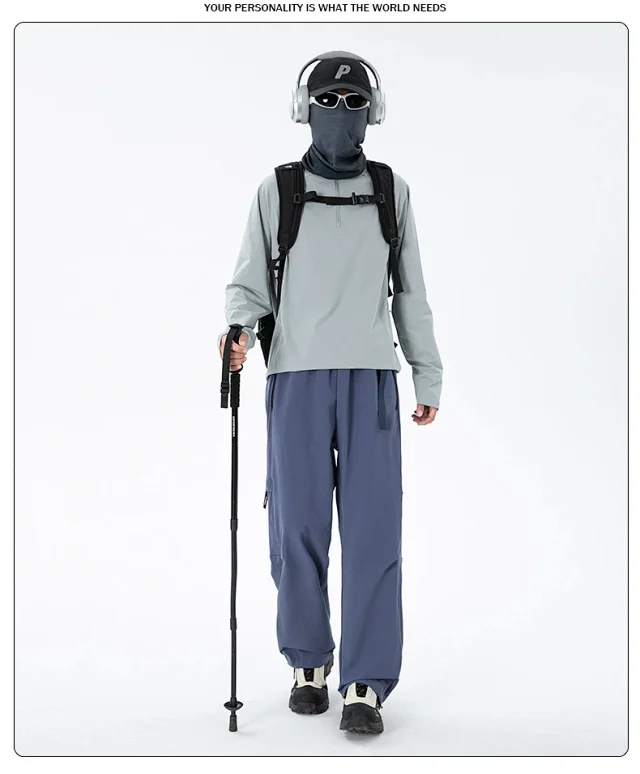 Unisex 2025 Summer Thin Loose Straight Cargo Pants Detail