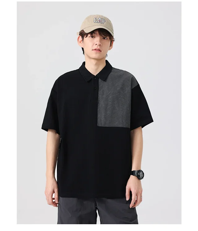 2025 Summer Men's Polo Shirt - Retro Colorblock Detail