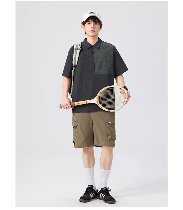 2025 Summer Men's Polo Shirt - Retro Colorblock Detail