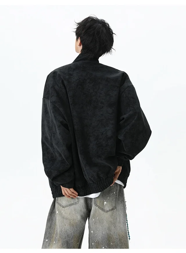 Retro PU Leather Jacket for Couples Detail