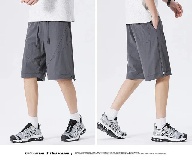 2025 Summer Men's Ice Silk Quick - Dry Shorts Detail