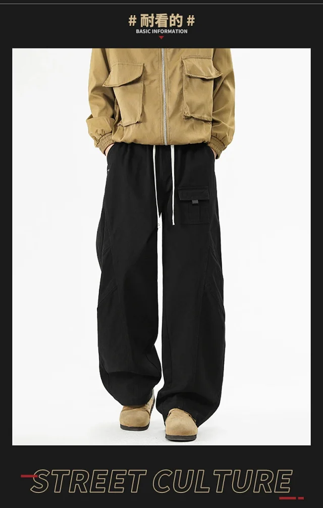NASA Japanese Trendy Men's Cotton Cargo Pants Detail