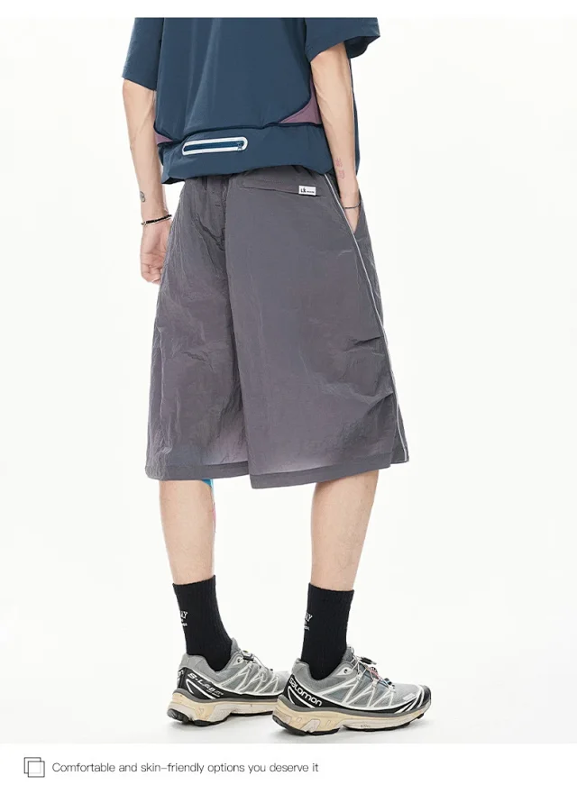 2025 Summer Men's Loose Reflective Shorts Detail