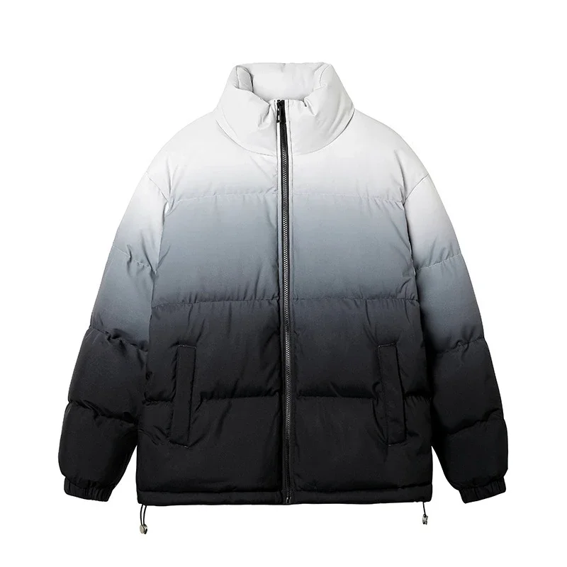 Gradient Stand-collar Men's Cotton Jacket 2025
